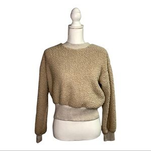 American Eagle crop sherpa sweatshirt size S